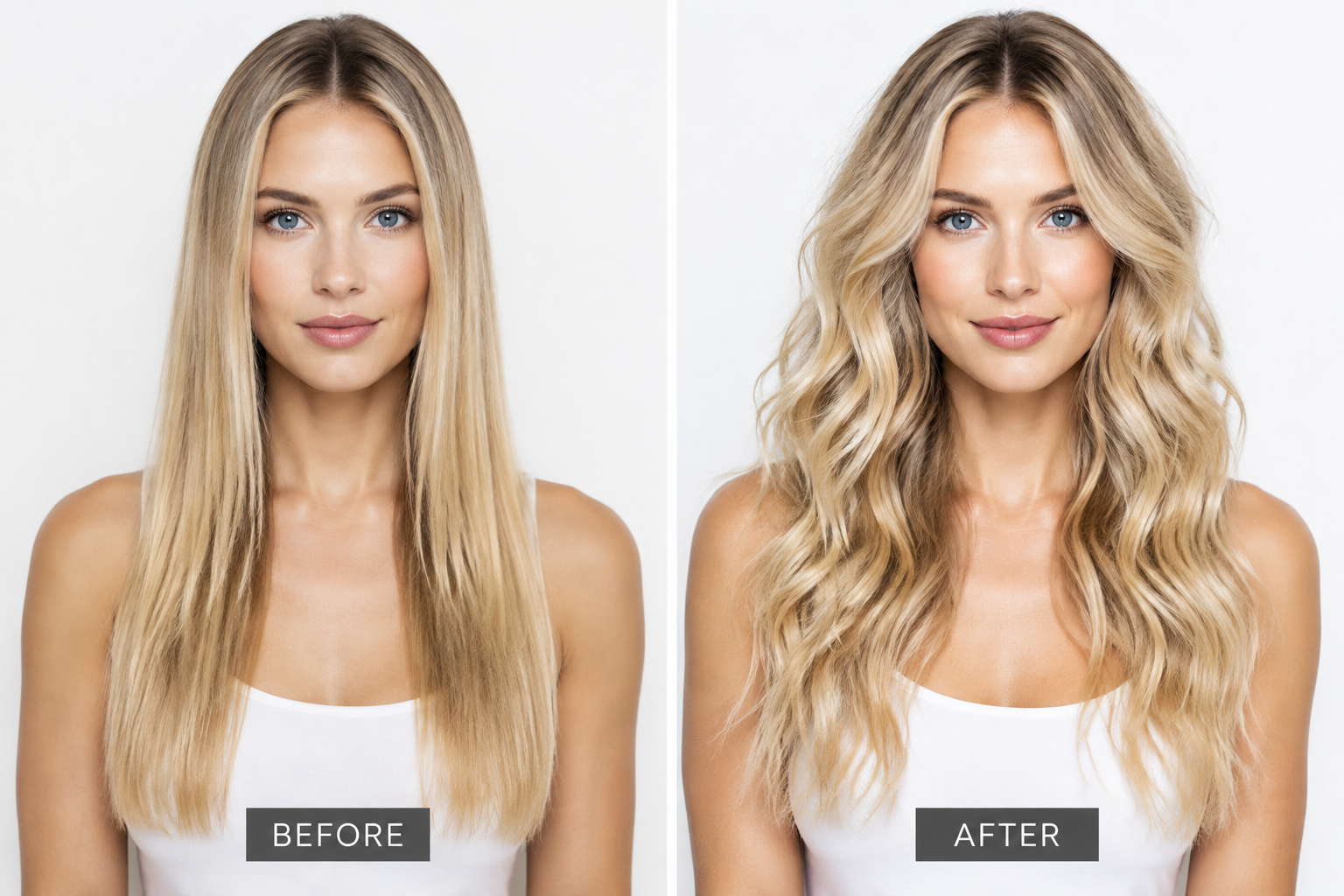 Antes y después ondas de playa
